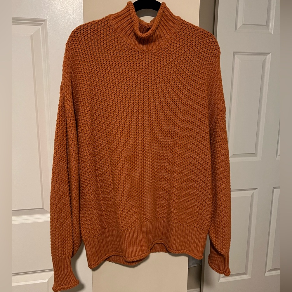 Saodimallsu Women's Turtleneck Oversized Batwing Long Sleeve Chunky Knit Sweater